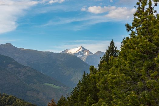 Landscape of Parc Natural Comunal de les Valls del Comapedrosa national park in Andorra.
