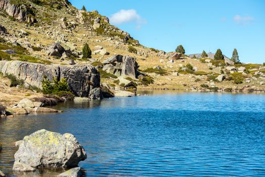 Lake in the circuit of Lake Pessons Grau Roig, Andorra.