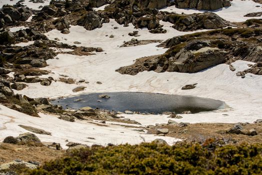 Lake in the circuit of Lake Pessons Grau Roig, Andorra.