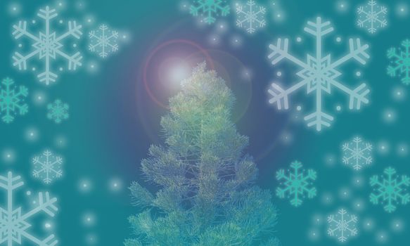 Multiple color Christmas Background and White and green Snowflakes. Christmas day concept.