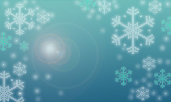 Multiple color Christmas Background and White and green Snowflakes. Christmas day concept.