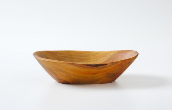 Boat shaped natural wood bowl