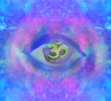 Illustration of a third eye mystical sign