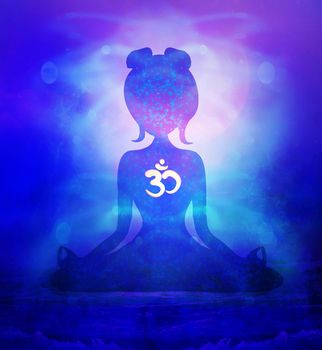 Yoga girl with ohm symbol