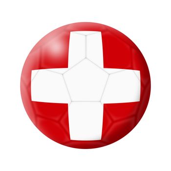 A Switzerland soccer ball football 3d illustration isolated on white with clipping path