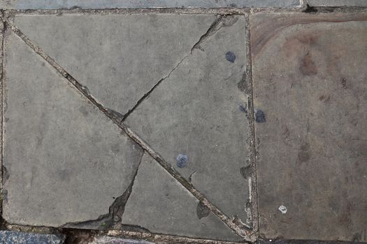 Detailed close up texture on structured floor tiles on a ground