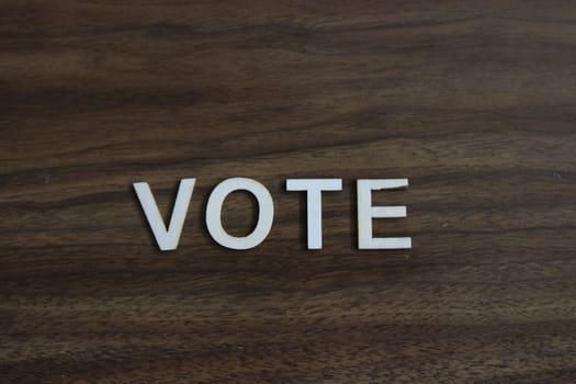 Vote Concept Metal Letterpress Word in Drawer. High quality photo