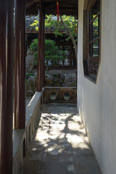 Ancient architecture in the Suzhou Garden. Photo in Suzhou, China.