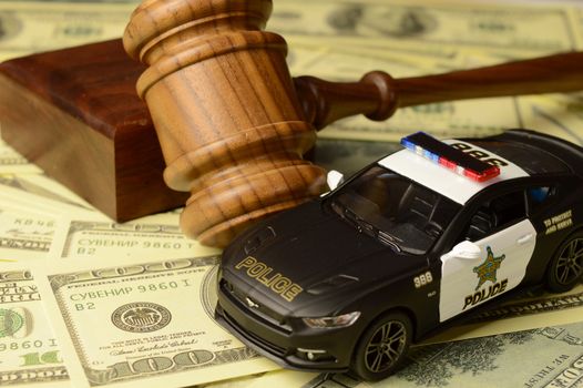 A conceptual image based on the theme of a police auction.