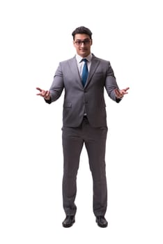 Handsome businessman isolated on white background