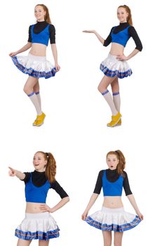 Cheerleader isolated on the white background