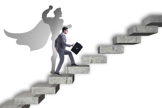 Businessman with aspiration of becoming superhero
