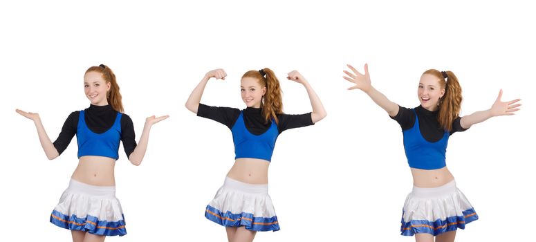 Cheerleader isolated on the white background