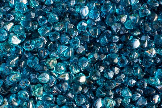 A close up of blue crystal rocks.