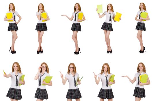 Young student isolated on the white