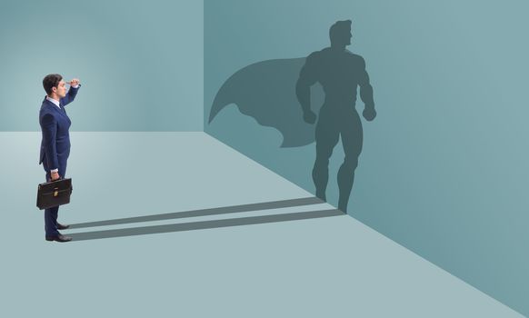 Businessman with aspiration of becoming superhero