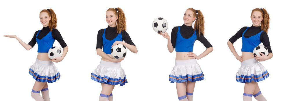 Cheerleader isolated on the white background