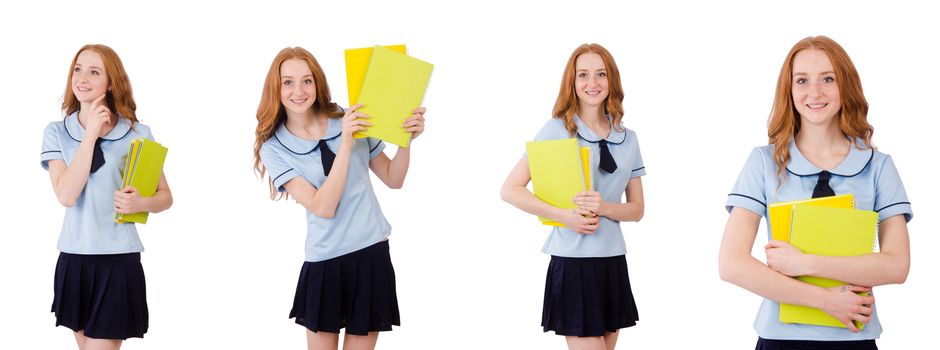 Young student isolated on the white