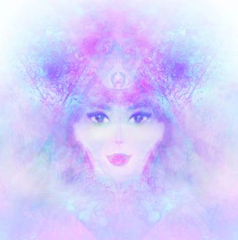 Woman with third eye, psychic supernatural senses