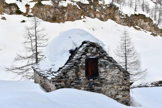 Alpe di Devero landscape in winter