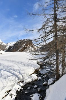 Alpe di Devero landscape in winter