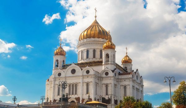 Cathedral of christ the savior view from the embankment of the Moscow river.