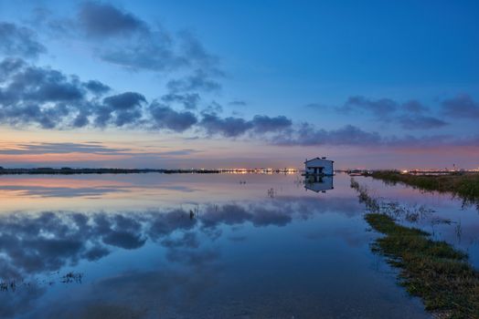 An incredible sunset in the lagoon of Valencia