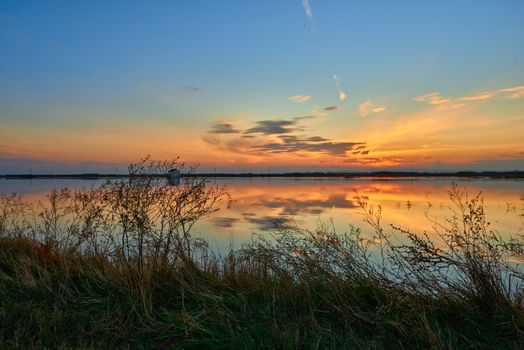 An incredible sunset in the lagoon of Valencia