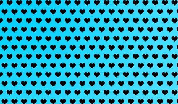 2d azure pattern of cartoon hearts on isolated background.