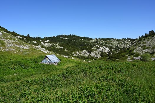 Shepherd's hut at road to Hajdučka vrata, Bosnia and Herzegovina