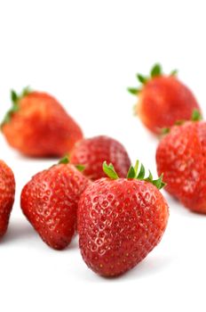 Fresh strawberry isolated on white background, sweet and juicy