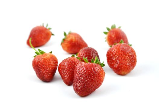 Fresh strawberry isolated on white background, sweet and juicy