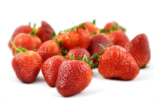 Fresh strawberry isolated on white background, sweet and juicy