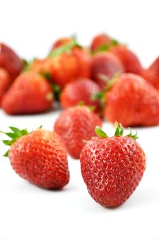 Fresh strawberry isolated on white background, sweet and juicy