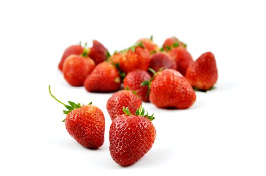 Fresh strawberry isolated on white background, sweet and juicy