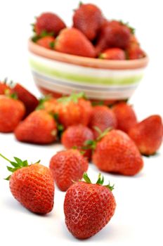 Fresh strawberry isolated on white background, sweet and juicy