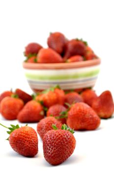 Fresh strawberry isolated on white background, sweet and juicy