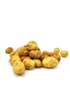 Fresh raw potato on white background