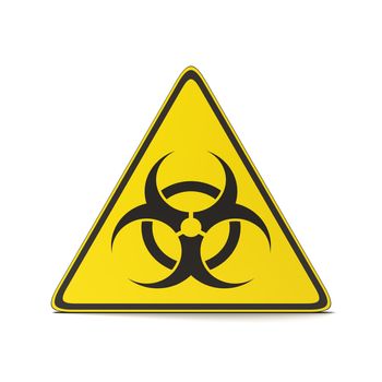 Black and Yellow Pandemic Symbol Warning Triangle on White Background Illustration