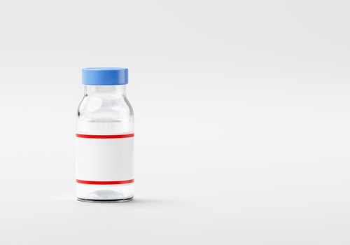 Medicine Bottle with Blank Label on White Background with Copy Space Render Illustration