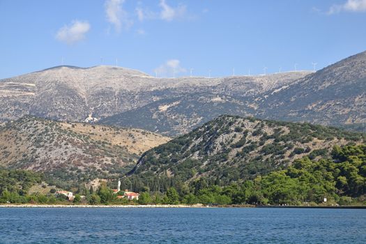 The view across Argostoli Bay on the Greek island of Kefalonia.