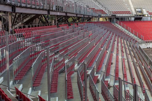 stadium without spectators during the match during the coronavirus.