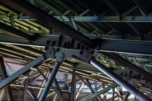 metal load-bearing structure of a large building.