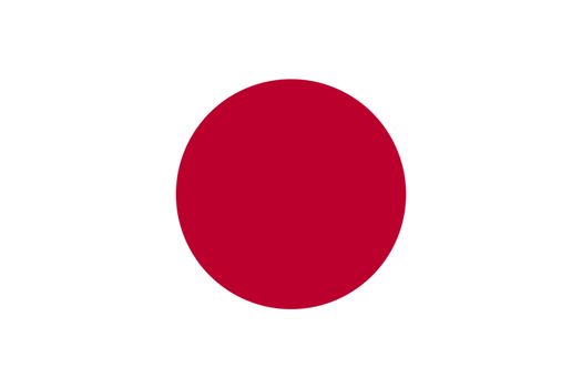 Japanese flag. Official state symbol of country. Official colors.