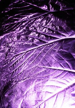 A Holographic Foil Leaf and Leaves with Veins Texture Shiny Pattern