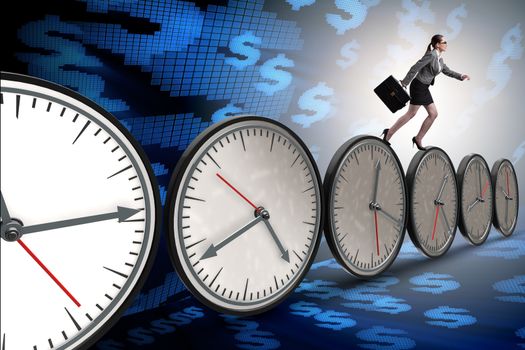 Businesswoman in time management concept