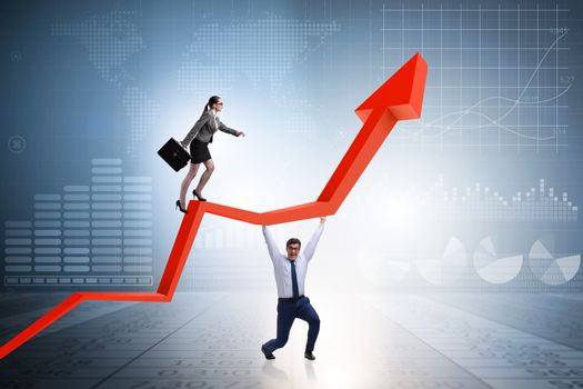 Business people in economic recovery business concept