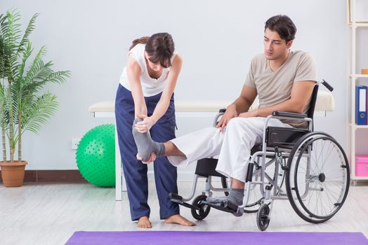Patient recovering in hospital after injury trauma