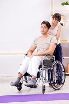 Patient recovering in hospital after injury trauma
