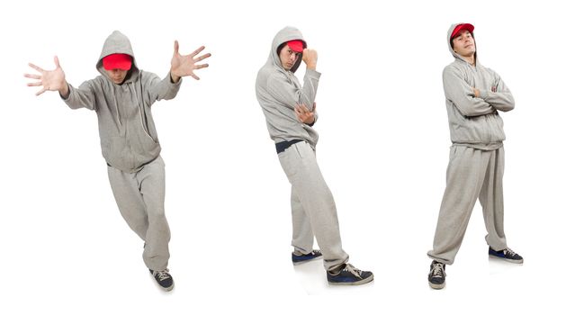 Young man isolated on the white background